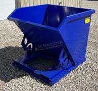 Unused 43" wide dumping hopper for forks