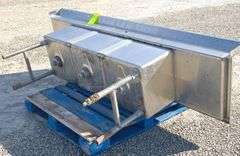 Stainless steel 90" wide 3-basin sink