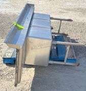 Stainless steel 90" wide 3-basin sink