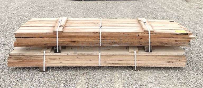 Group of rough sawn 1" thick white oak lumber up to 9' long