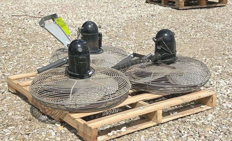 3- 24" wall mount electric fans, 110 volt