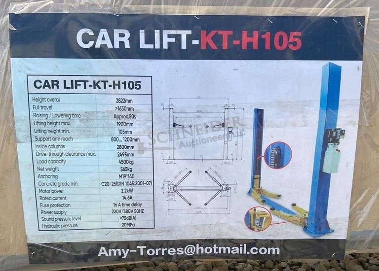 Unused KT-H105 2-post car lift