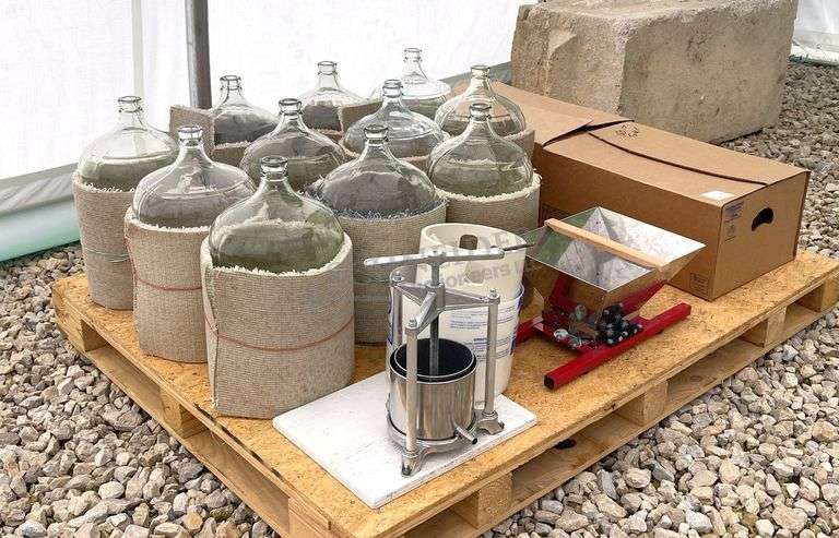 Group of home winemaking equipment