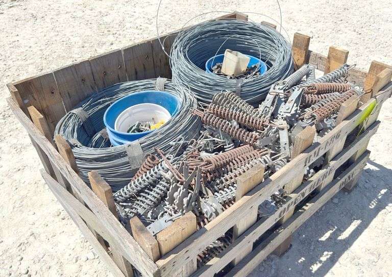 Group of used electric fence materials