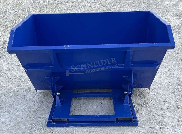 Unused 62" wide dumping hopper w/ fork pockets