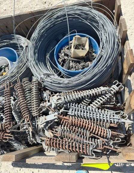 Group of used electric fence materials