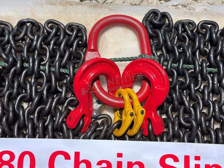 8- unused 7' double leg lifting chains