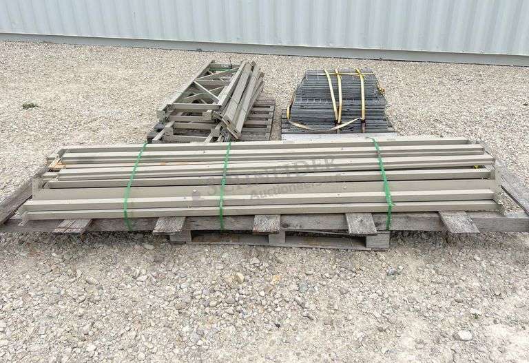 5- 17"x72" light duty pallet rack frames w/ 35 crossmembers & mesh shelves
