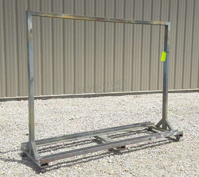 8' rolling steel hanger rack