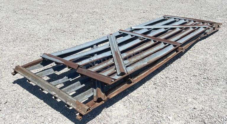 12' & 14' galvanized farm gates, some damage