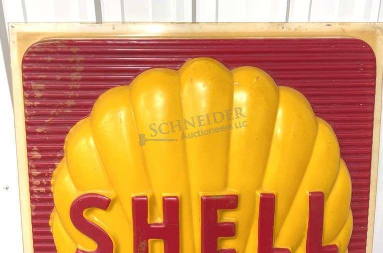 Shell 37"x35.5" plastic sign dated 1973, proceeds donated to the Hermann FFA