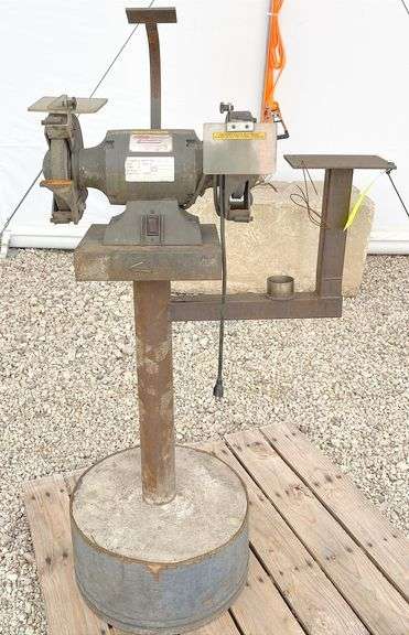 Dayton 8" commercial bench grinder on stand