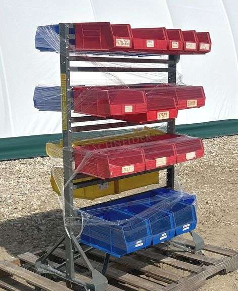 3' wide rolling rack w/ organizer bins