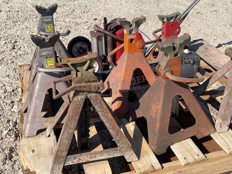 Group of jack stands and jacks