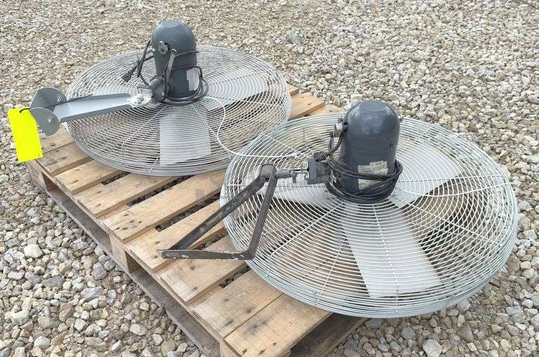 2- 30" wall mount electric fans, 110 volt