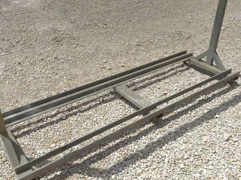 8' rolling steel hanger rack