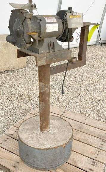 Dayton 8" commercial bench grinder on stand