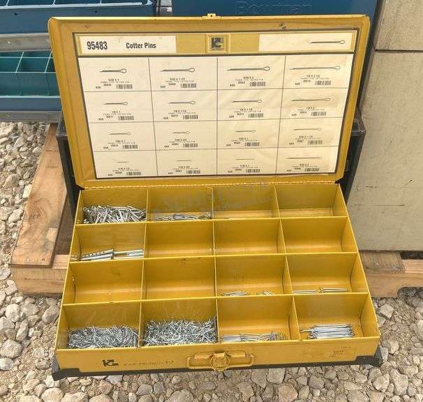 5 metal organizer bins w/ hardware