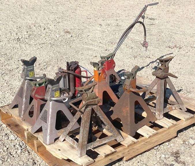 Group of jack stands and jacks