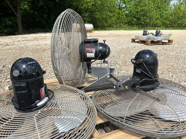 3- 24" wall mount electric fans, 110 volt
