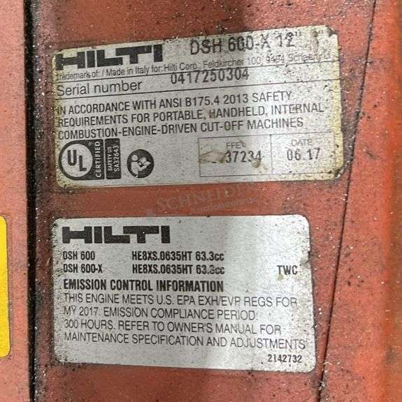 Hilti DSH600-X concrete saw