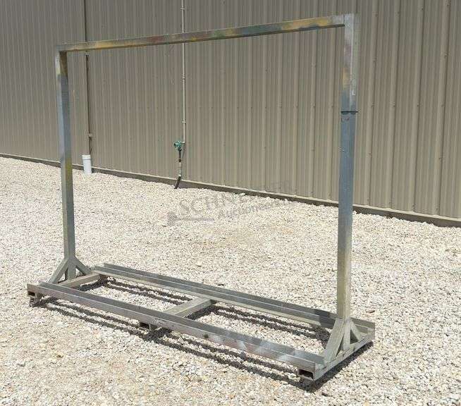 8' rolling steel hanger rack