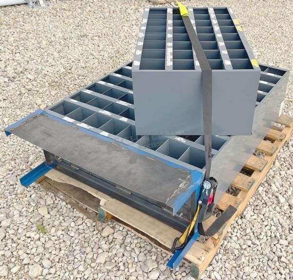 2-tier 34" wide steel bolt bin w/ hardware