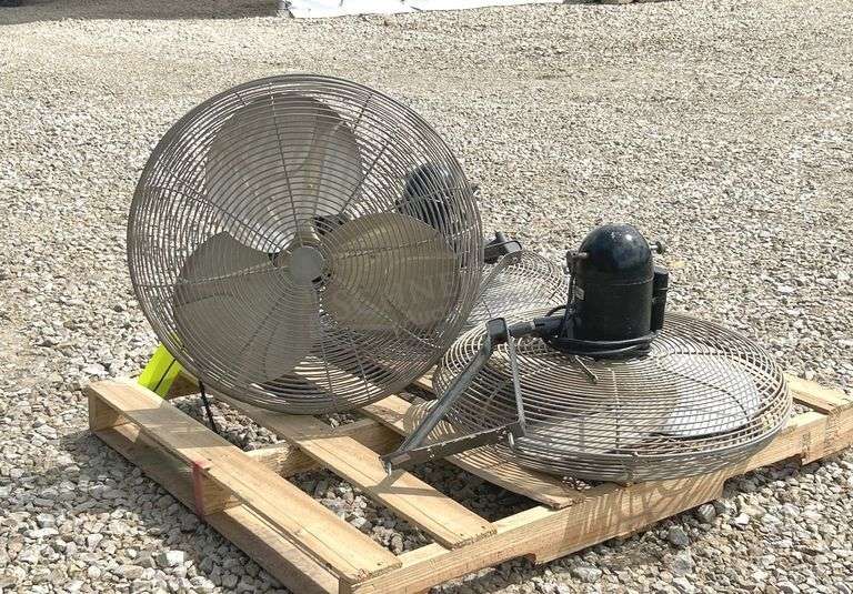 3- 24" wall mount electric fans, 110 volt