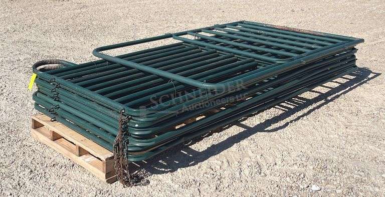 9- 12' corral panels + 6' walk through gate panel