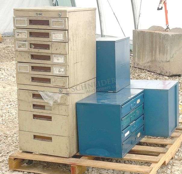 5 metal organizer bins w/ hardware