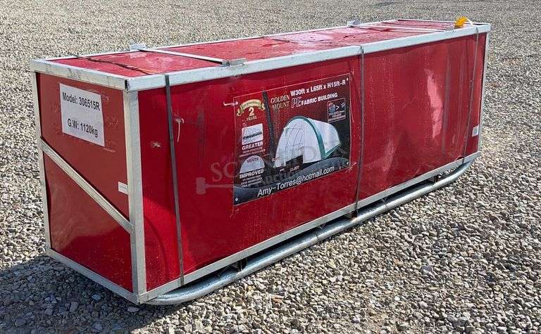 Unused 30'x65'x15' portable hoop building