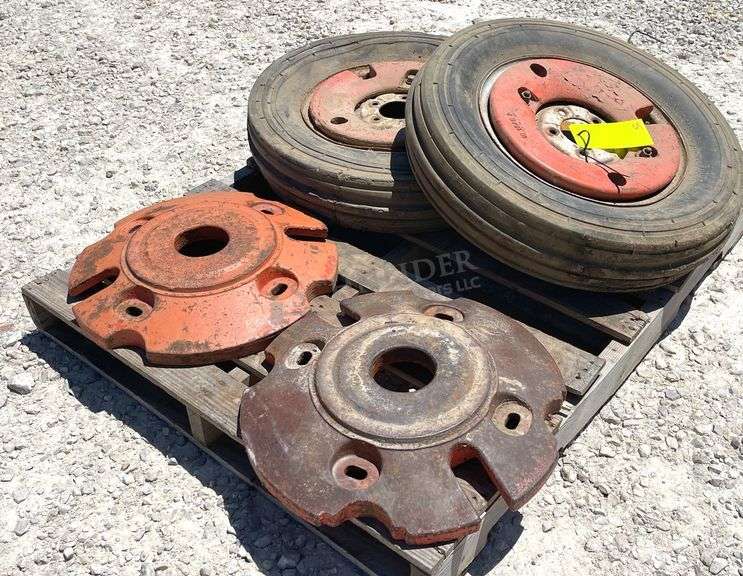 2 rear wheel weights and 2 front weights on rims