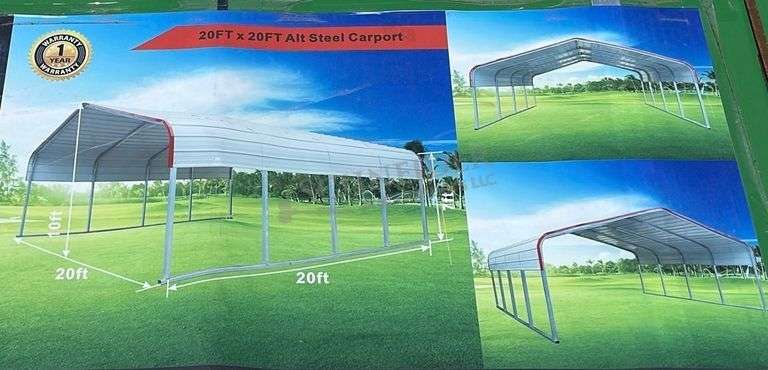 Unused 20'x20' steel carport