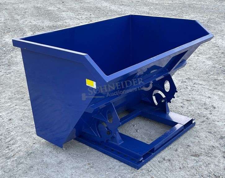 Unused 62" wide dumping hopper w/ fork pockets