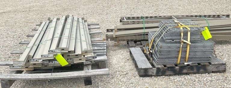 5- 17"x72" light duty pallet rack frames w/ 35 crossmembers & mesh shelves