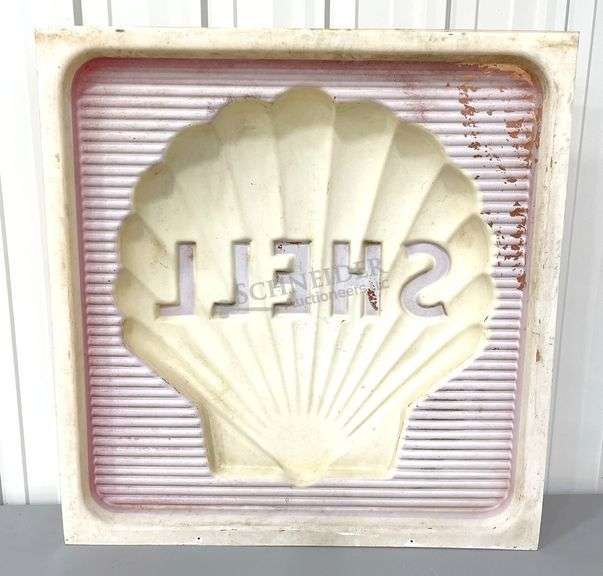 Shell 37"x35.5" plastic sign dated 1973, proceeds donated to the Hermann FFA