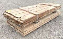 Group of rough sawn 1" thick white oak lumber up to 9' long
