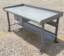 35"x6' steel work table