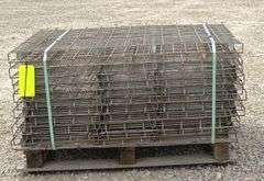 Group of 43"x57" mesh pallet rack shelving