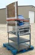 3'x2' steel work table w/ shelves & 2 organizer bins