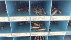 Durham 35" wide steel bolt bins w/ hardware