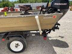 1989 Landau 16' aluminum jon boat w/ motor & trailer