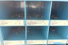 Durham 35" wide steel bolt bins w/ hardware
