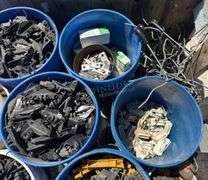 Group of used electric fence materials