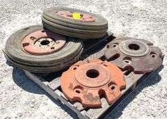 2 rear wheel weights and 2 front weights on rims