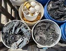 Group of used electric fence materials