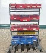 3' wide rolling rack w/ organizer bins