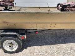 1989 Landau 16' aluminum jon boat w/ motor & trailer