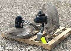 3- 24" wall mount electric fans, 110 volt