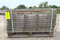 Group of 43"x57" mesh pallet rack shelving
